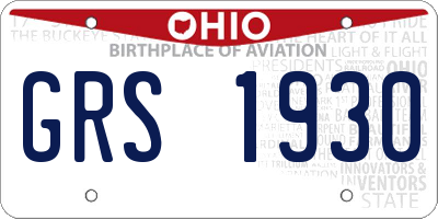 OH license plate GRS1930