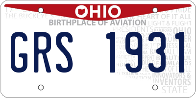 OH license plate GRS1931