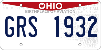 OH license plate GRS1932