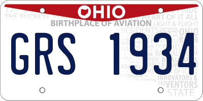OH license plate GRS1934