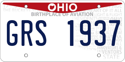 OH license plate GRS1937