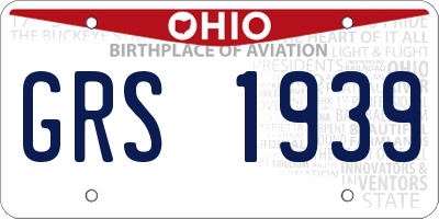 OH license plate GRS1939