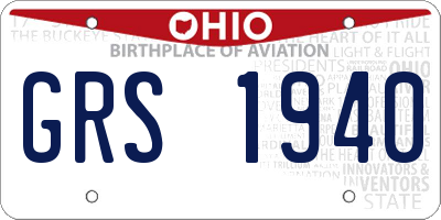 OH license plate GRS1940