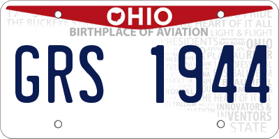OH license plate GRS1944