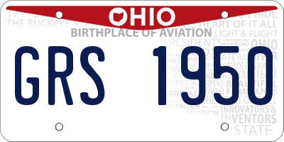 OH license plate GRS1950