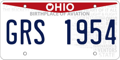 OH license plate GRS1954