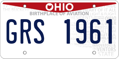 OH license plate GRS1961