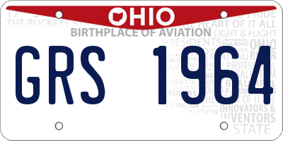 OH license plate GRS1964