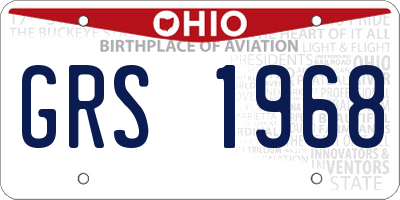 OH license plate GRS1968