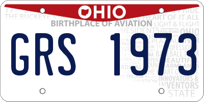 OH license plate GRS1973