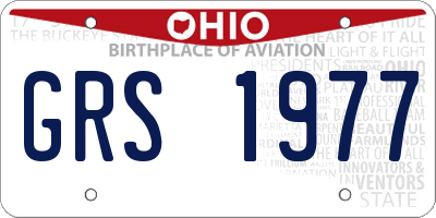 OH license plate GRS1977