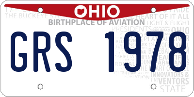 OH license plate GRS1978