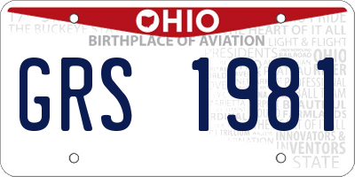 OH license plate GRS1981