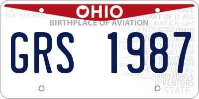 OH license plate GRS1987