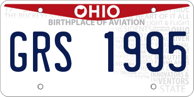 OH license plate GRS1995