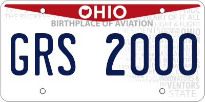 OH license plate GRS2000