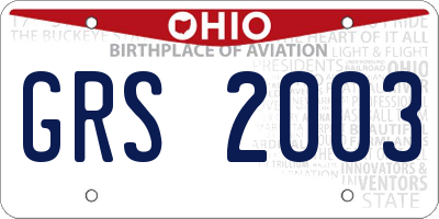 OH license plate GRS2003