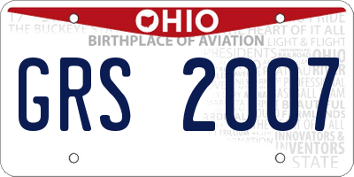 OH license plate GRS2007