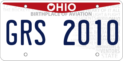 OH license plate GRS2010