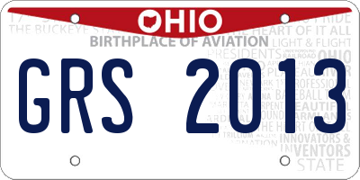 OH license plate GRS2013