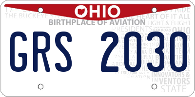 OH license plate GRS2030