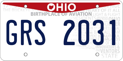OH license plate GRS2031