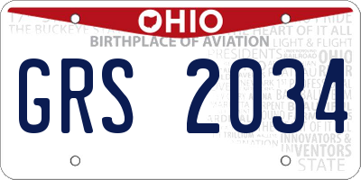 OH license plate GRS2034
