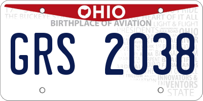 OH license plate GRS2038