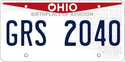 OH license plate GRS2040