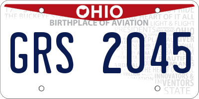 OH license plate GRS2045