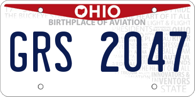 OH license plate GRS2047