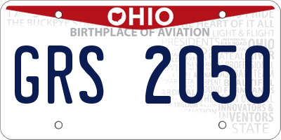 OH license plate GRS2050