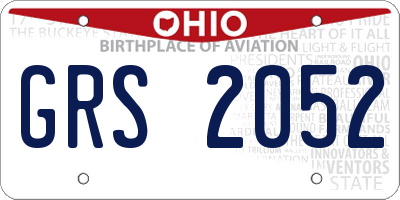 OH license plate GRS2052