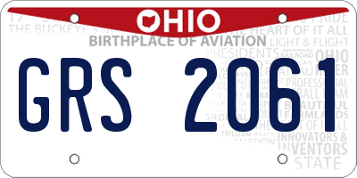 OH license plate GRS2061