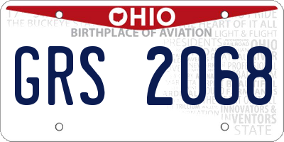 OH license plate GRS2068