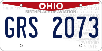 OH license plate GRS2073