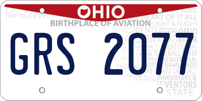 OH license plate GRS2077