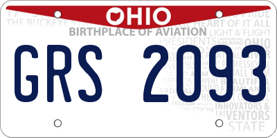 OH license plate GRS2093