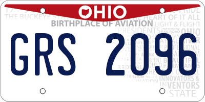 OH license plate GRS2096