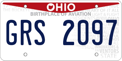 OH license plate GRS2097