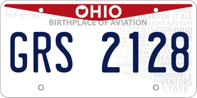 OH license plate GRS2128