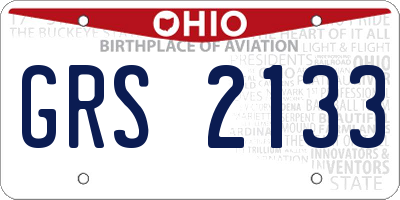 OH license plate GRS2133