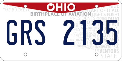OH license plate GRS2135