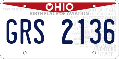 OH license plate GRS2136