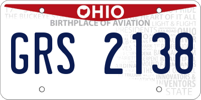 OH license plate GRS2138