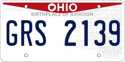 OH license plate GRS2139