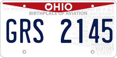 OH license plate GRS2145