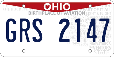 OH license plate GRS2147