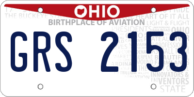 OH license plate GRS2153