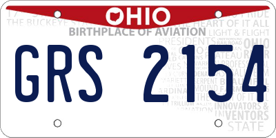 OH license plate GRS2154